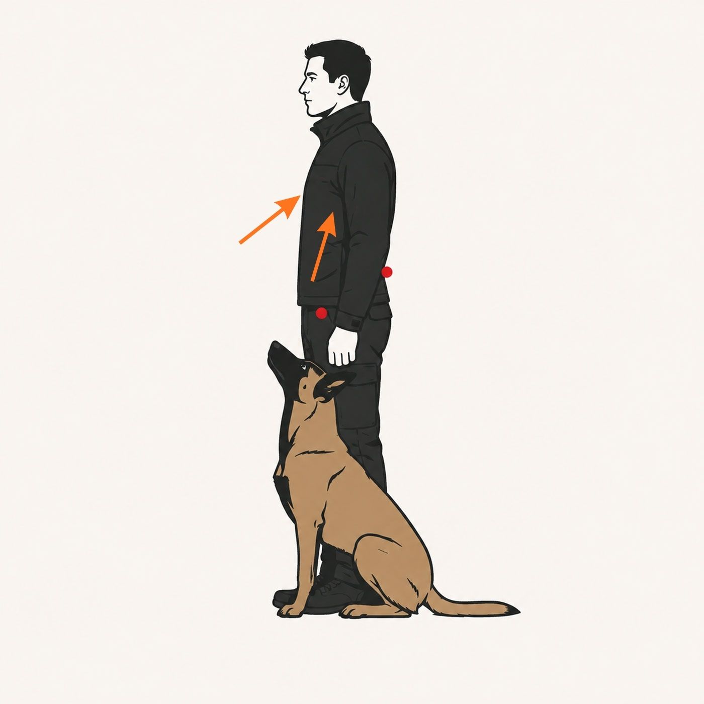 Illustration Hundeführer mit Malinois Bestätigungssysteme