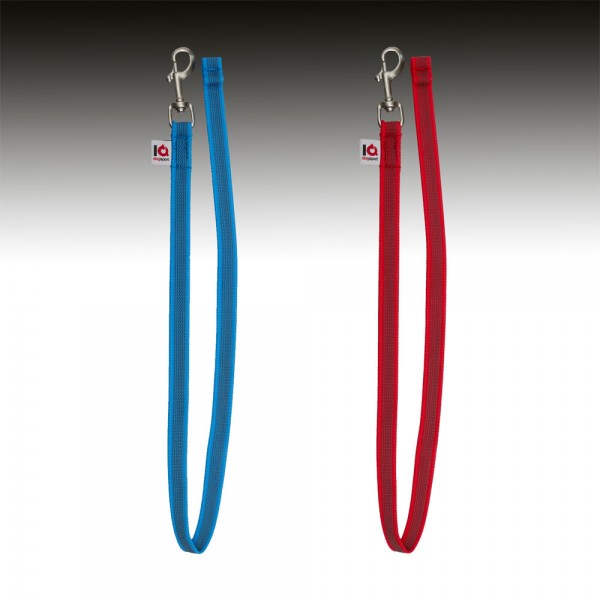 Gummierte Leine - Frabe blau und rot