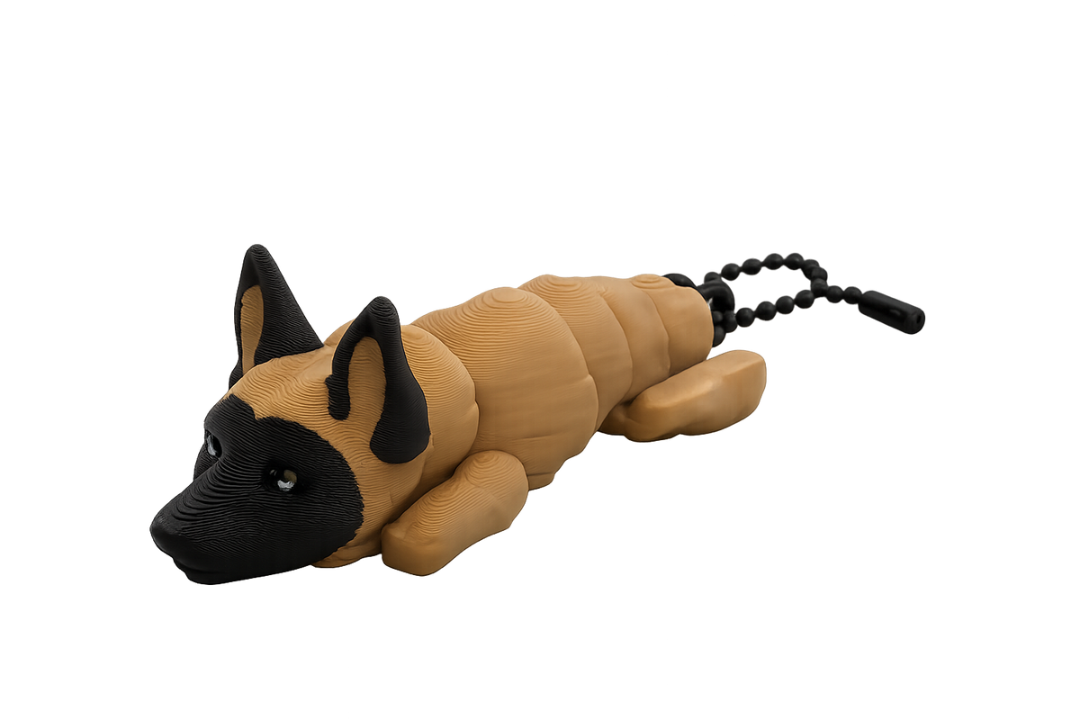 IQ Belgian Malinois Keychain – 3D Printed Dog Figure