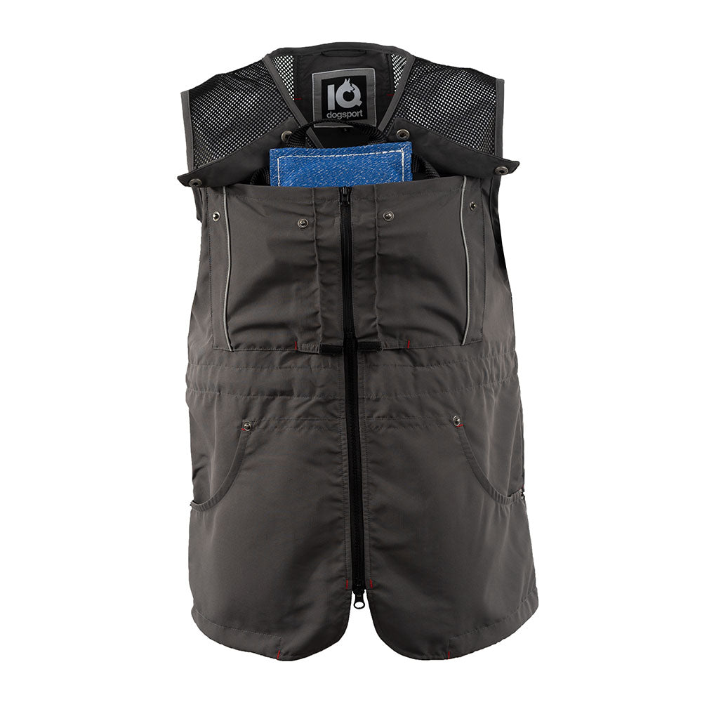 Sommerweste grau große Brusttasche Spielzeug