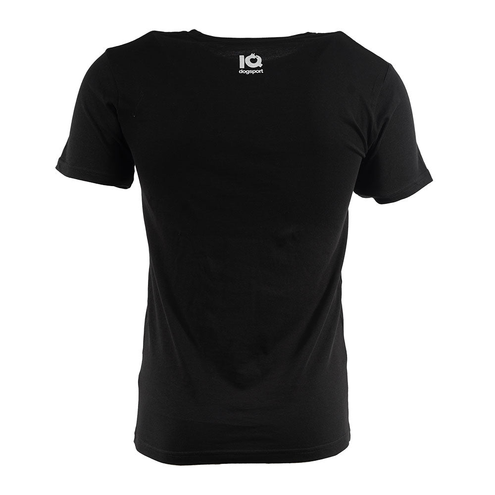 T-Shirt schwarz Rückenansicht weißes Nackenlogo