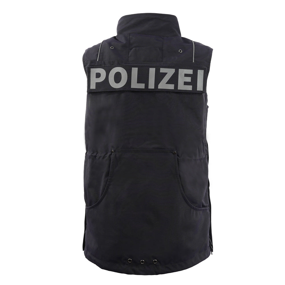 Weste Polizei blau Rücken