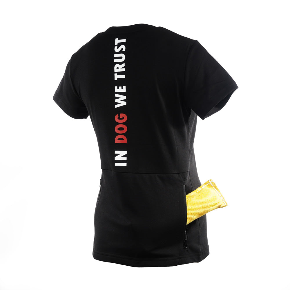 IQ Trainingsshirt Damen mit Rückentasche – Funktionsshirt für Hundetraining & Alltag