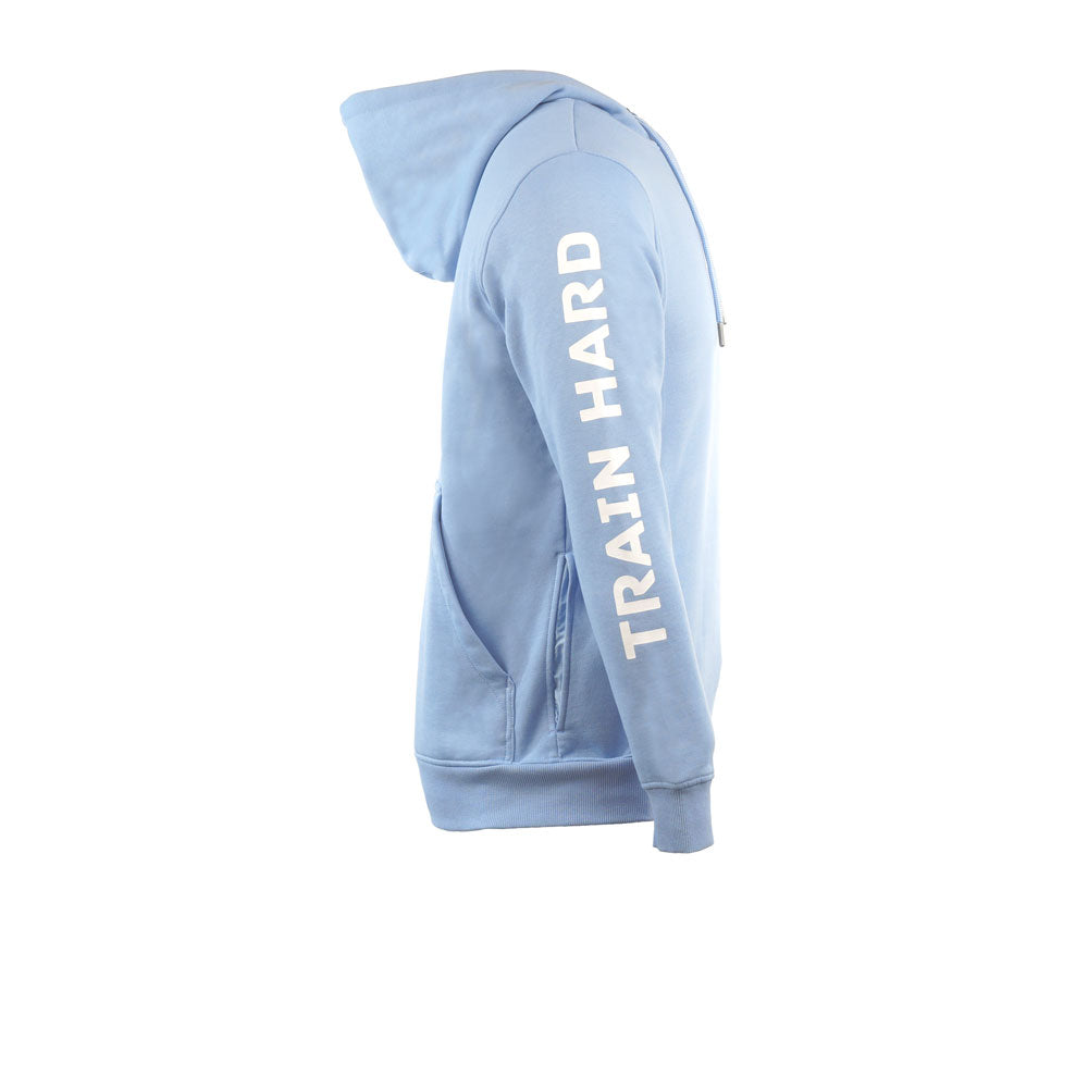 IQ Trainingshoodie Train Hard Limited Edition Ice Hellblau – Seitenansicht