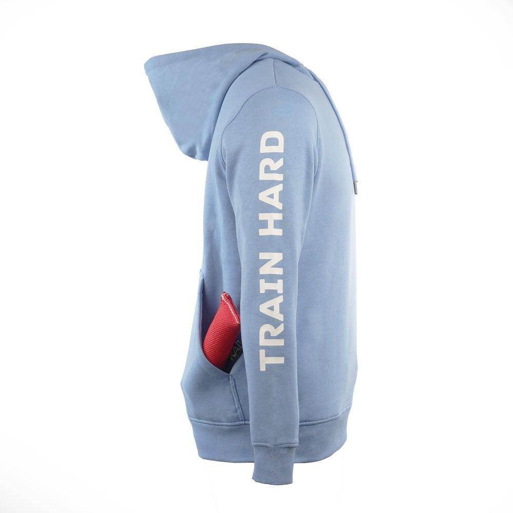 Extra große Rückentasche des IQ Trainingshoodie – Platz für Leinen, Apportel, Dummies und Spielzeug