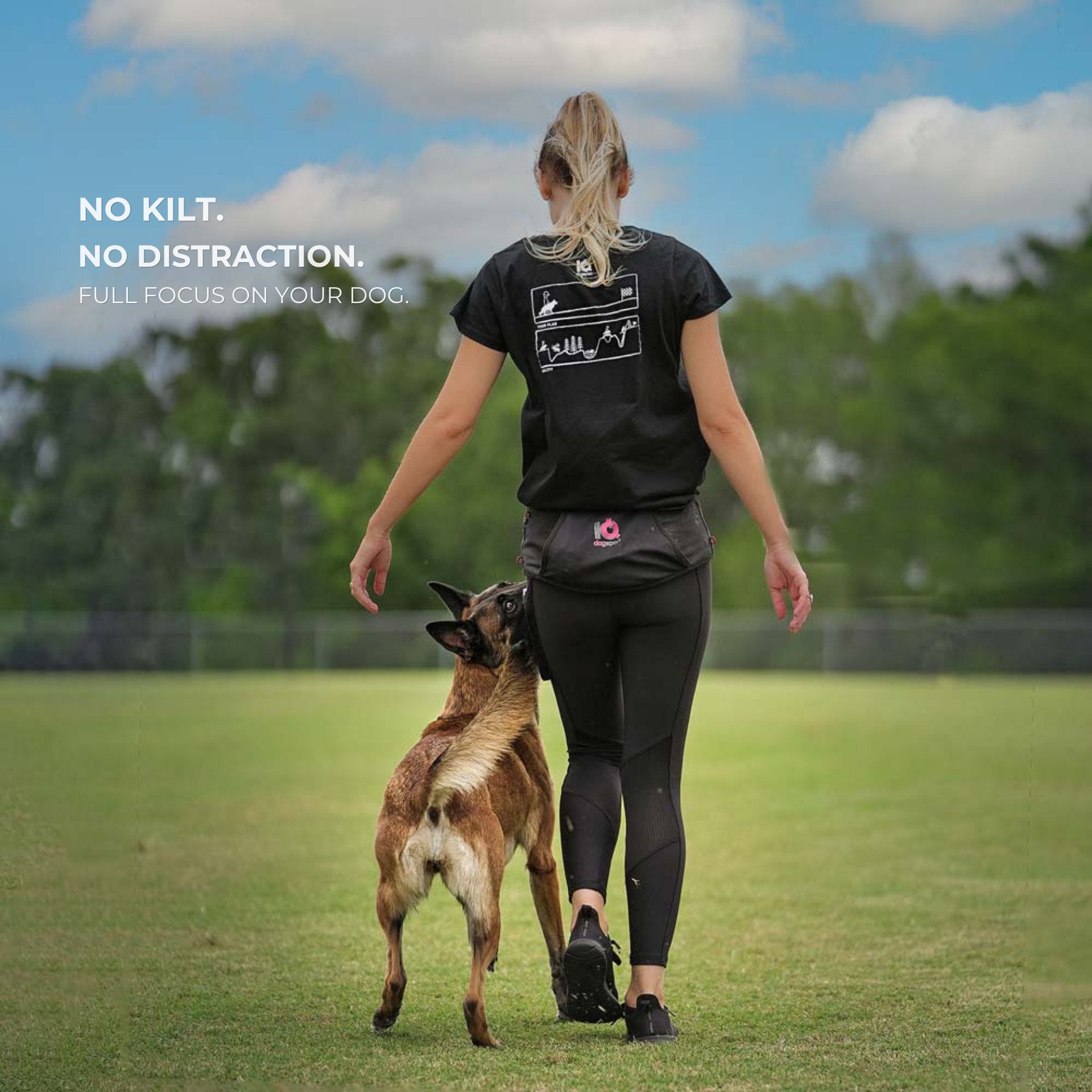 Trainingsgürtel unauffällig unter Kleidung beim Hundetrain