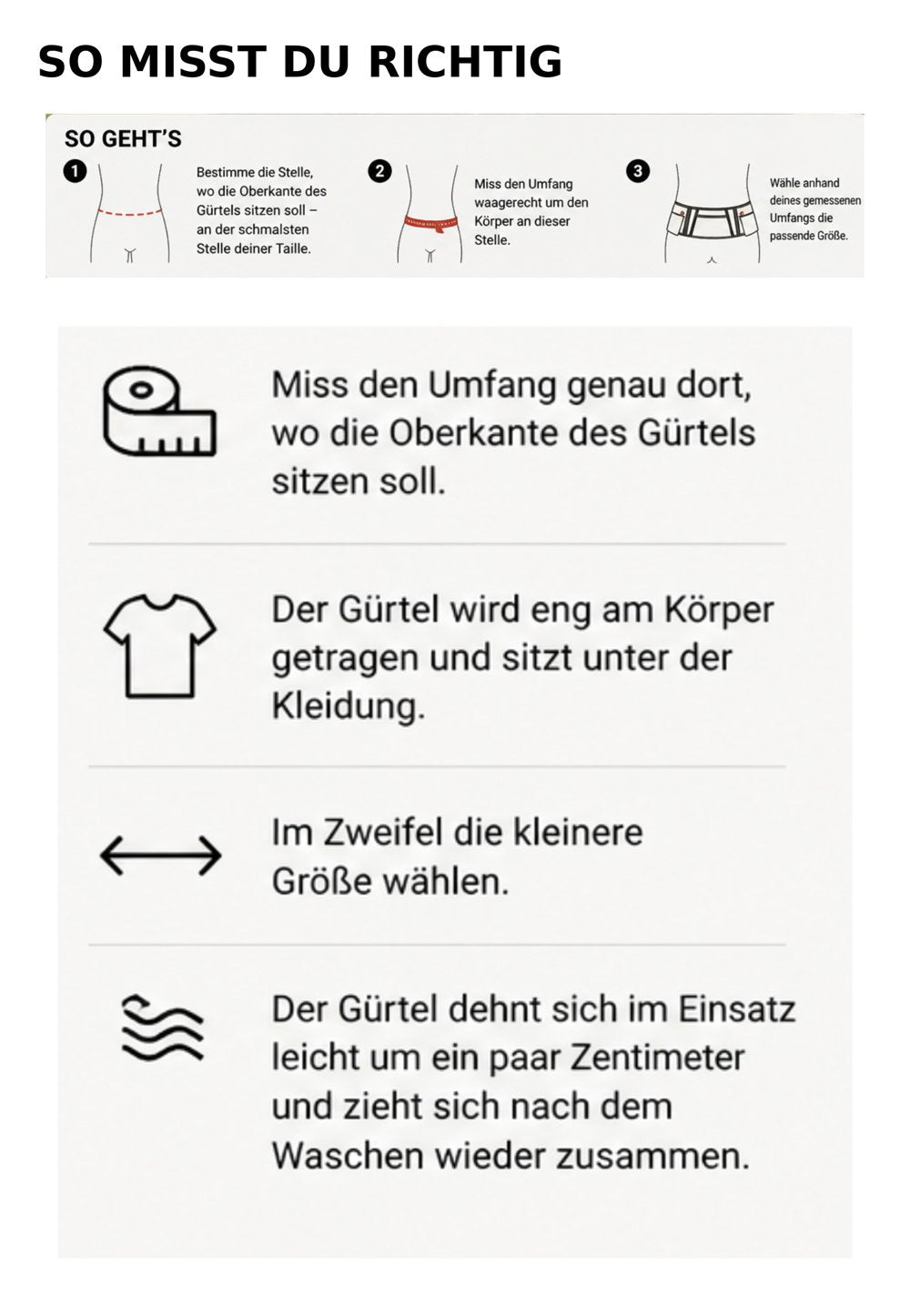 Messanleitung Trainingsgürtel