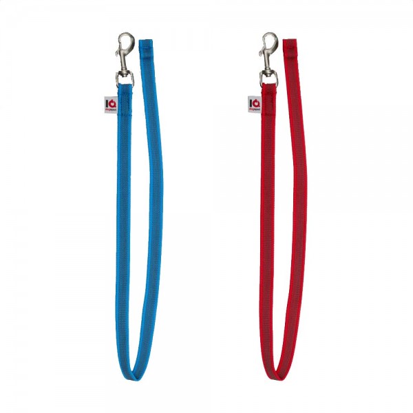 Gummierte Leine - Frabe blau und rot