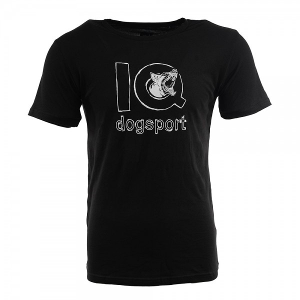 T-Shirt schwarz mit Zeichnung Logo und bellender Malinois 